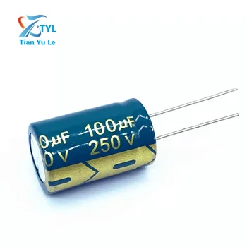 10pcs/lot vysoké frekvence nízké impedance 250v 100UF 250v 100UF hliník elektrolytický kondenzátor, velikost 16*25 20%