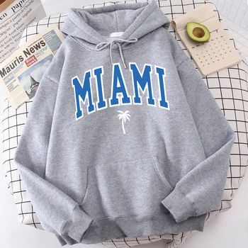 Miami Beach Tisk Pánská Mikina Harajuku Kolem Krku Mikiny Kvalitní Módní Streetwear Pohodlné All-Zápas Oblečení Pro Muže