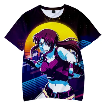 Hot Prodej Unisex Ležérní Streetwear Oblečení Anime Black Lagoon 3D Tištěné Dětí T-košile, Letní Móda Krátký Rukáv Tričko