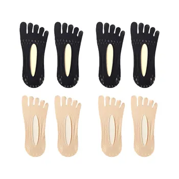 4 Páry Ženy Neviditelné Lodi Ponožky Silikonové Non-slip Five Finger Ponožka Přezůvky Prodyšné Projoint Antibunions Zdravotní Ponožky