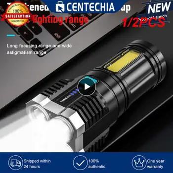 1/2KS High Power 4 LED Svítilna USB Nabíjecí Venkovní Přenosný Mini Baterku Vrcholem Taktické Osvětlení COB LED