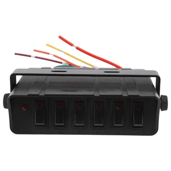 6 Gang, On/Off Rocker Switch Box s Červenou LED Světlo,12-24V 80A Přepínač Panel pro Automobilové Vozidlo, Loď, Námořní SUV