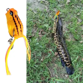 Mini Rybářské Návnady Světlé Barvy Simulované Rybářské návnady Falešné hadí hlava Žába Měkké PVC Návnadu