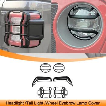 Auto Přední Světlo/zadní Světlo/Obočí Kolo Lampa Dekorace Kryt Guard Trim pro Jeep Wrangler JL 2018-2023 Vnější Příslušenství