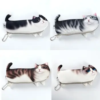 Velká Kapacita Kreativní 3D Simulace Cat Pero Taška Legrační Psací potřeby Taška na Učení Kancelářské Potřeby, Pouzdro na Tužku Skladování Taška
