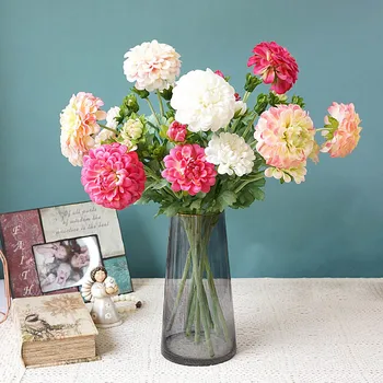 Luxusní skutečný dotek Dahlia bylina větev Umělé Květiny obývací pokoj dekorace flores artificiales