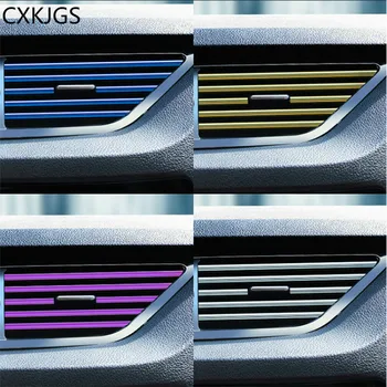 CXKJGS 10ks ABS Galvanické pokovování, Jasný Pás, Chromované Barva Vozu Ventilace Klimatizace Mřížku Výstupu U-tvar Pro BMW Golf