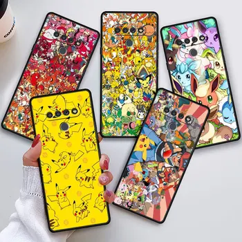 Černá Soft Telefon Pouzdro pro LG K61 K50 G7 K42 K50s K41s G8 ThinQ K40s G6 K52 K40 K62 G8 Anime Pokemon Pikachu Případech Funda Kryt