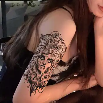 Vodotěsný Dočasné Tetování Had Medusa Šťávy Trvalé Tetování Samolepky Sexy Holka, Sladký, Cool Y2k Falešné Tetování pro Ženy Velkoobchod