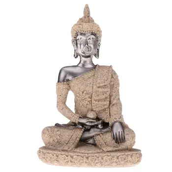 Pískovcová Socha Buddhistické Obrázek Design Sedícího Buddhy Dekorativní Stolní Ozdoba