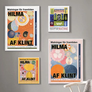 Hilma Af Klint Výstava Plakátů Abstraktní Umění Zdi Malířské Plátno Henri Matisse Obraz Moderní Módní Tisky Pro Domácí Dekor