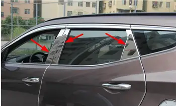Pro Hyundai Santa Fe ix45 2013 2014 2015 2016 2017 Vysoce kvalitní nerezové oceli okno, čalounění kryt(Sada 6ks)