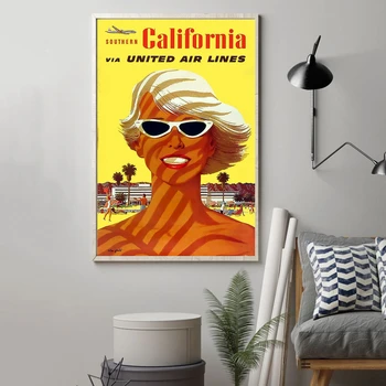 Jižní Kalifornii, 1955 plakát Tisk na Plátno Nástěnné Malby, bytové Dekorace (Bez Rámečku)