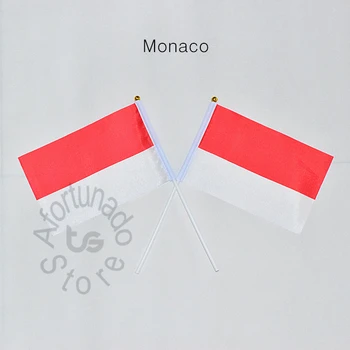 Monako, vlajka, Banner 14*21 cm ruka mává Národní vlajkou, Domácí Dekorace, vlajky banner