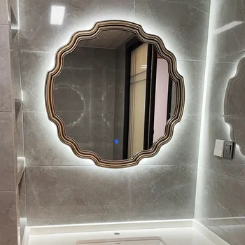 Make-Up Zrcadlo V Koupelně Led Osvětlené Nordic Nepravidelné Zavěšení Na Zeď Domu Design Kosmetické Zrcátko Ložnice Espejos Moderní Dekorace