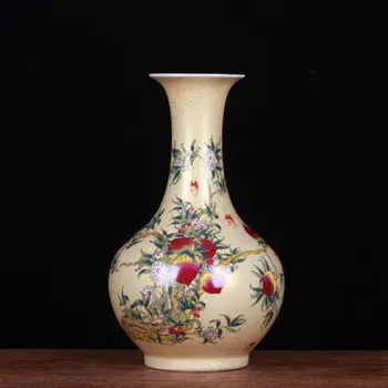 Růžové Tištěné Keramické Vázy Požehnání a Dlouhověkost Obrázek Okrasná Váza Moderní Módní Řemeslo Květináč Domácí Dekoraci
