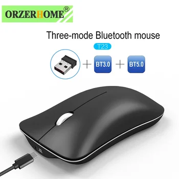 ORZERHOME Bezdrátové Tři režimy Myši Bluetooth 3.0/5.0 Dobíjecí Herní 2.4 G Přenosná Růžová Myš Silent Dual Režim Myši pro PC