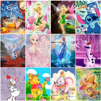 Disney Canvas Obraz Princezna Elsa Karikatura Zvířecí Tisky a Plakáty Home Dekor Wall Art dětský Pokoj Dekorace Moderní
