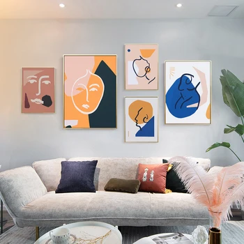 Matisse Umění Zdi Obraz Abstraktní Literatury a Umění RETRO Geometrické Linie Ženy Plátno Malba, Plakáty, Tisky pro Obývací Pokoj