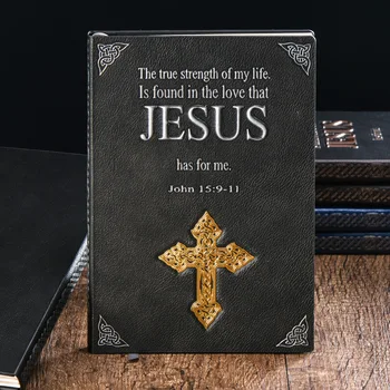 Ježíš Diář A5 Vintage Notebook 3D Kůže Reliéfní Kříž Poznámkový blok Bible Poznámka: Kniha, Cestovní Plánovač, Log Psaní, Kancelářské Potřeby