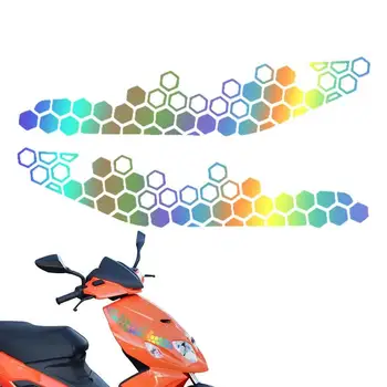 Motocyklové Světlo Nálepka Samolepící Motocykl DIY Samolepící Obtisky 2ks Honeycomb Auto Samolepky Pro Rodinu A Přátele