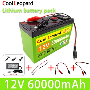 Cool Leopard NOVÝ 12V 60Ah 18650 Lithium Battery Pack,Pro Postřikovače Elektrické Vozidlo Batterie 12.6 V, Nabíječka Vestavěný BMS