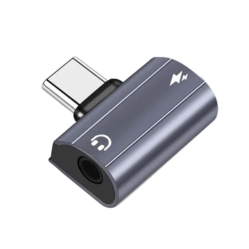 2v1 Sluchátka Převodník Adaptér,USB C-3,5 Mm Audio a Nabíjecí Adaptér s PD 60W Rychlé Nabíjení pro S22 S21