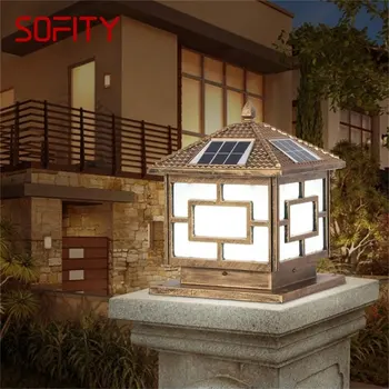AFRA Solární Venkovní Světlo LED Post Světlo, Vodotěsné Moderní Sloup Osvětlení Pro Terasu, Verandu, Balkon Courtyard Villa