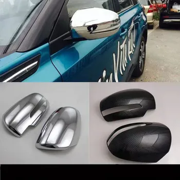 Sada Chrom/Carbon Fiber Auto Boční Zadní Zrcátko Kryt Překrytí Cap Obložení Pro Suzuki Vitara SX4 S-Cross 2015 2016 2017 2018 2019