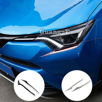 Car Styling Těla, Hlavy Přední Obočí Trim Světlo Lampy Rám, Stick, ABS Chrom Kryt 2ks Pro Toyota RAV4 2014 2015 2016 2017 2018