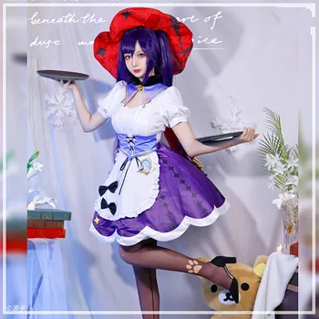 Mona Cosplay Hra Genshin Dopad Cosplay Kostým Anime Ženy Módní Šaty, Krásné Maid Kostýmy pro Dívky 2022 Velikostech S-XL Nové