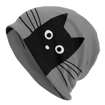 Halloween Černá Kočka nakoupila čepice Čepice Čepice Tvář Tenký Klobouk Sport Sportovní Bonnet Čepice pro Muže, Ženy