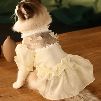 Domácí Zvířata Cosplay Šaty Pro Kočky Cat Podzim Tenké Ragdoll Trochu Kočička Víla Šaty Pet Svatební Šaty Princezna Styl Sukně