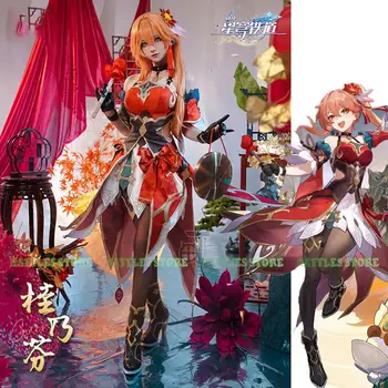 Guinaifen Cosplay Kostým, Rekvizita Honkai: Star Železniční Červené Maškarní Fullset Ženy Halloween Party Anime Cosplay Akce Uniformy