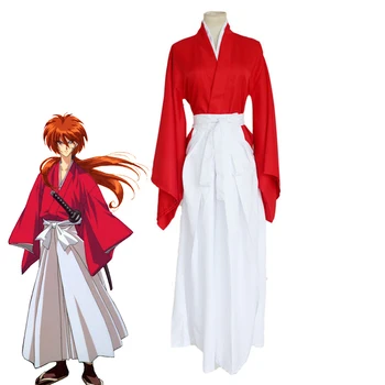 Japonsko Anime Rurouni Kenshin Himura Kenshin Cosplay Kimono Plášť Kenda Jednotné Muži Horní Plášť Kalhoty Sada Halloween Kostýmy