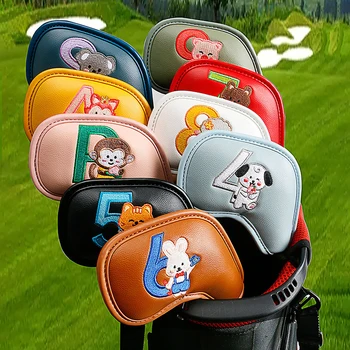 9ks Portable PU Golf Club Iron Head Pokrývá Protector Golf Head Cover Golfové Příslušenství Golfový Putter Kryt Golf Headcover