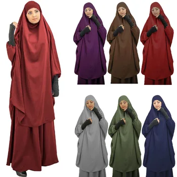 Eid S Kapucí Muslimských Žen Hidžáb Šaty Modlitba Oděv Plné Krytí Ramadánu Šaty Islámské Oblečení Hidžáb Muslimské Ženy Oblékat Župan