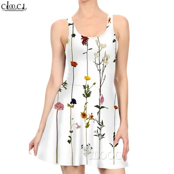CLOOCL Nové Módní Ženy Mini Šaty Krásné, Květina, Révy Vzor 3D Tištěné Šaty pro Ženy bez Rukávů Krátké Šaty