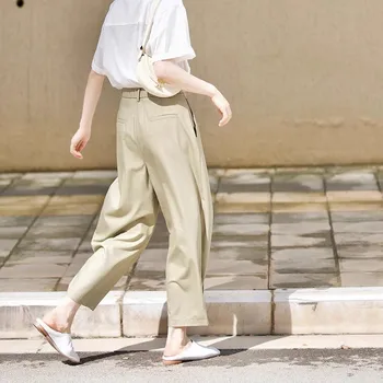 Japonské Ležérní Kalhoty Zdobící Efekt Výklenek Design Dámské Kalhoty 2023 Nové Letní Tenké Rovné Kalhoty