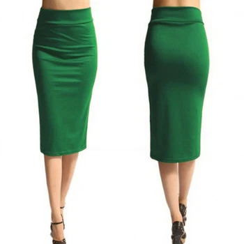 Hot Prodej Ženy Tužka Sukně Nové Dámy Office Stretch Bodycon Midi Sukně Ženy Střední Pasu Střední-Tele Jersey Sukně Plus Velikosti XL