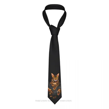 Kočka V Kapse Tisku Vazby Ležérní Unisex Kravata Košile Dekorace Úzké Pruhované Slim Kravata