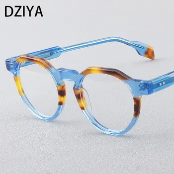 Vysoce Kvalitní Retro Acetát Optické Podívaná Rám Muži Ženy Populární Kolo-barva Splétání Předpis Brýlí 61019