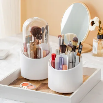 Make-up kartáč skladovací kbelík Prachu rotační kartáč kazety Desktop rtěnka kosmetiky úložný box