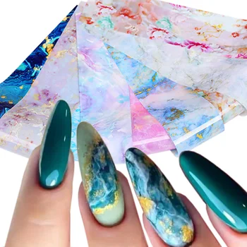 10 Ks Květina Krajky Hřebík Série Fólie Leopard Marble Nail Art Transfer Nehty Nálepka Papír Manikúra DIY Tipy Dekorace