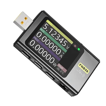 FNB58 USB Tester, Digitální Voltmetr Aktuální Tester USB Typu C, Rychlé Nabíjení Protokolu Power PD Trigger Detekce Max 7A