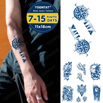 Šťáva Inkoust Trvalé Vodotěsné Tetování Samolepky Oko, Kompas, Kříž Hodiny Flash Plné Tetování Totem Paže Body Art Falešné Tatto Muži Ženy