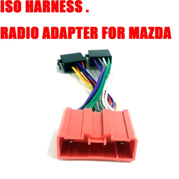 Biurlink ISO kabelový Svazek Kabelový Adaptér Samice Červená Zásuvka Pro Mazda Auto Rádio Stereo