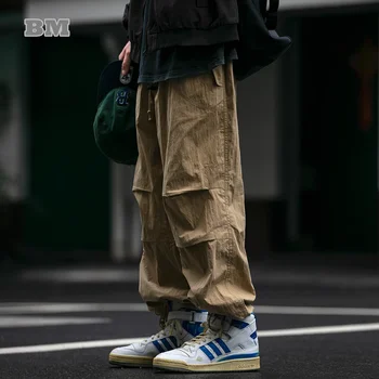 Japonský Módní Ležérní Cargo Kalhoty Muži Oblečení Streetwear Volné Sportovní Kalhoty Vintage Harajuku Kalhoty Korejské Trend Běžců