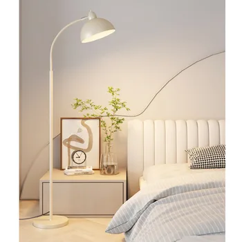 Krém Styl Jednoduché Led Stojací Lampy pro Obývací Pokoj Pohovka Straně Stojící Lampa Studie Světla na Čtení Ložnice Noční Světlo Domova