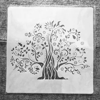 30*30 cm Mandala Strom DIY Vrstvení Vzorníky nástěnnou Malbu, Scrapbook Zbarvení Ražba Album Dekorační Šablona